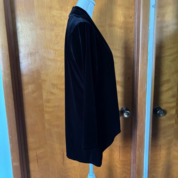 Velvet cardigan Susan Graver waterfall cascade black - Picture 3 of 14